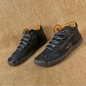 Men's Ankle Boots Black Sneakers Shoes Moccasins Super Cool ! Lace-Up Size 11